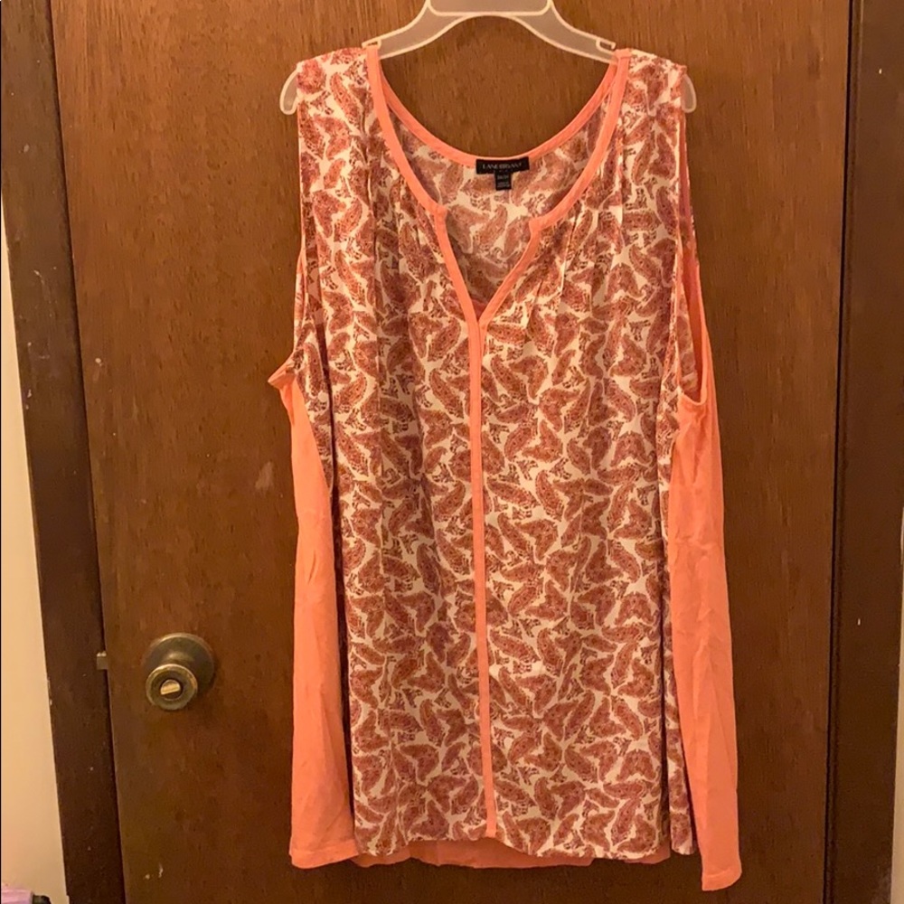 Peach/Coral paisley blouse